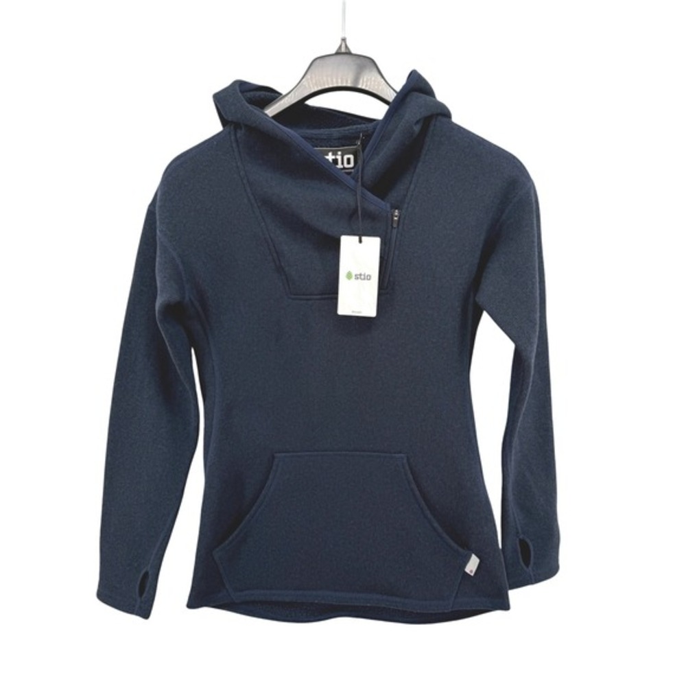 NEW Stio Sweetwater Fleece Hoodie Womens‎ XS Pullover Blue Heathered Thumbhole